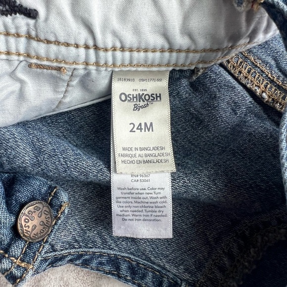 OshKosh B'gosh Blue Denim Kids Short Overalls - Picture 5 of 5